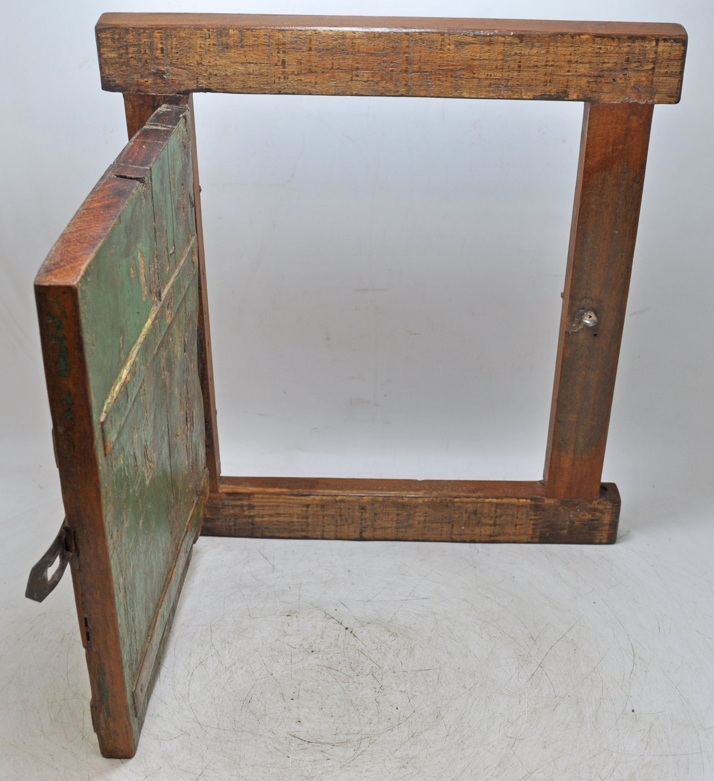 Antique Wooden Wall Décor Window Panel Frame Original Old Hand Crafted Painted