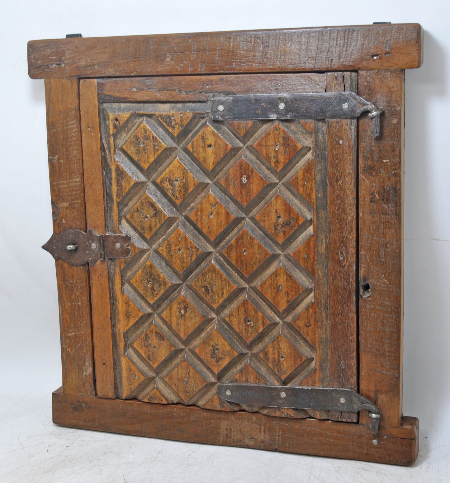 Antique Wooden Wall Décor Window Panel Frame Original Old Hand Crafted