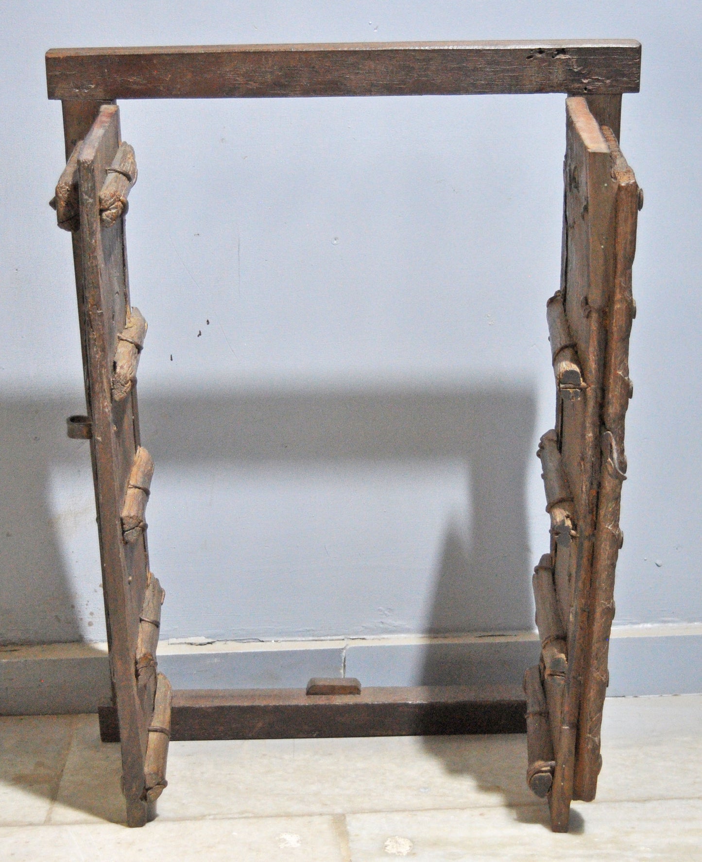 Antique Wooden Wall Décor Window Panel Frame Original Old Hand Crafted Carved