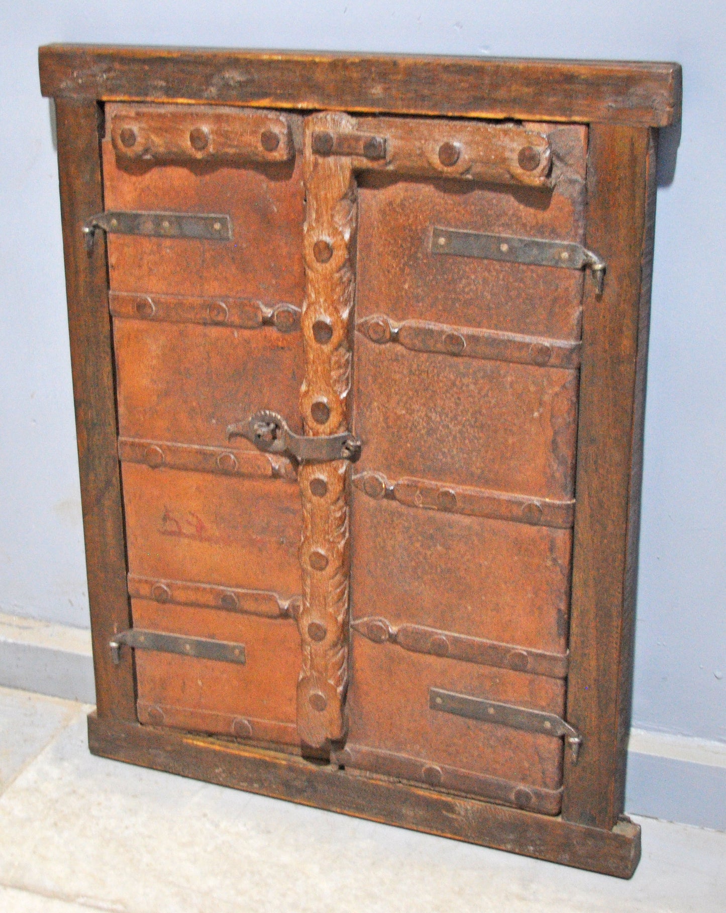 Antique Wooden Wall Décor Window Panel Frame Original Old Hand Crafted Carved