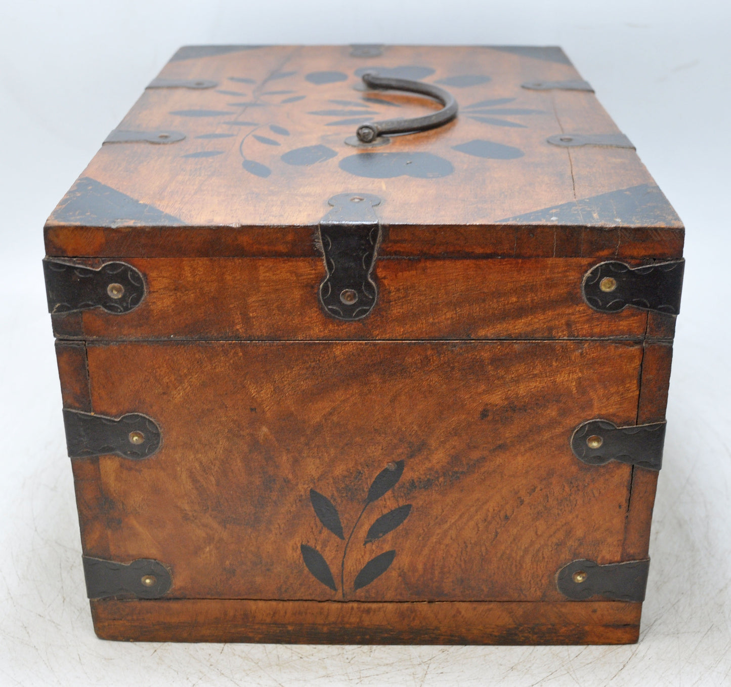 Vintage Wooden Storage Chest Box Original Old Hand Crafted Metal Fitted
