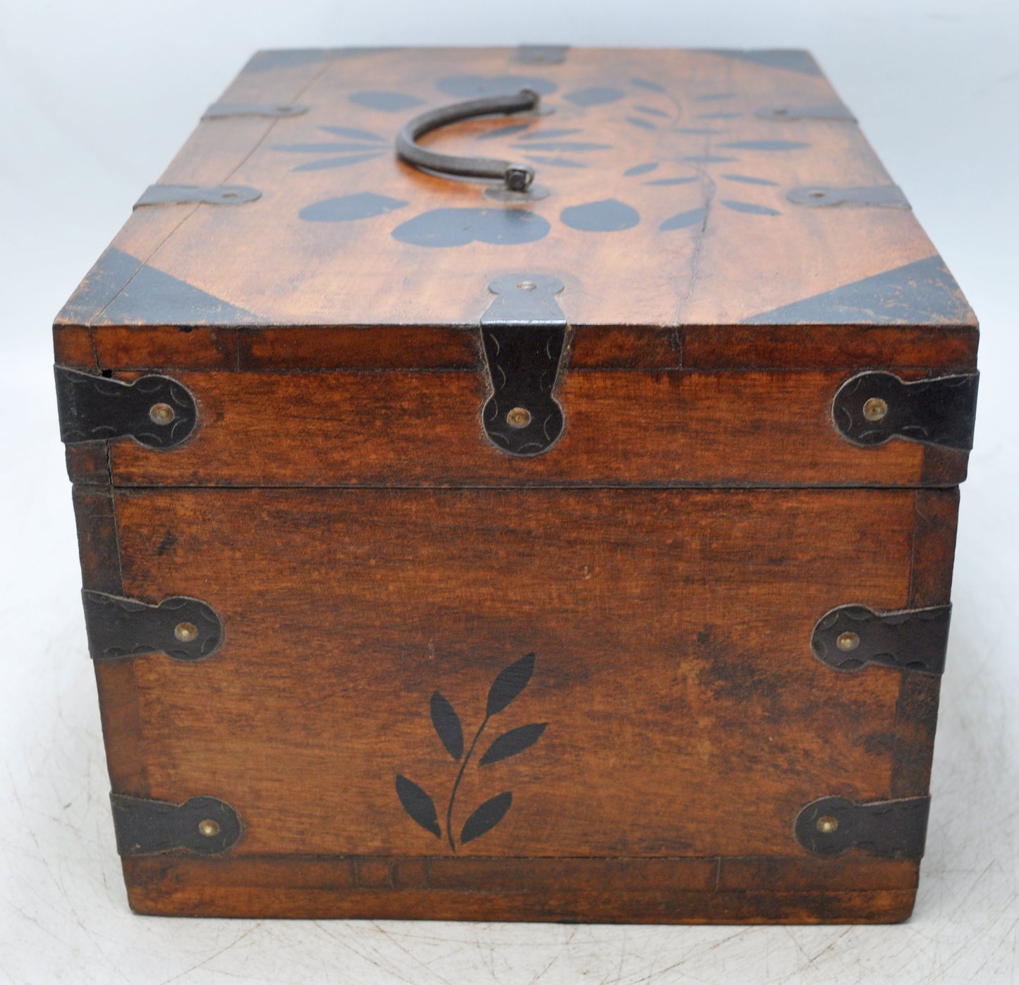 Vintage Wooden Storage Chest Box Original Old Hand Crafted Metal Fitted