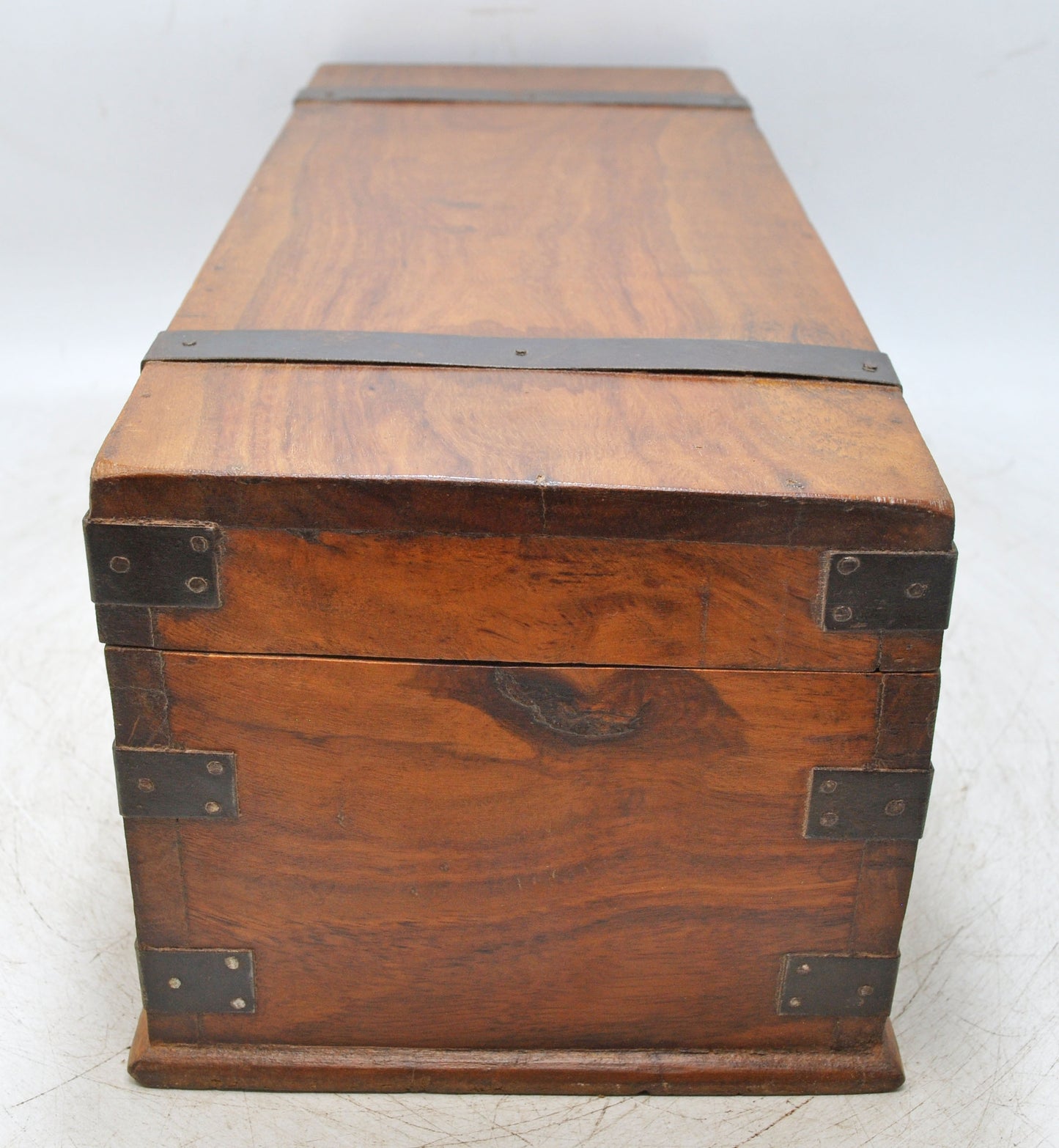Vintage Wooden Storage Chest Box Original Old Hand Crafted Metal Fitted
