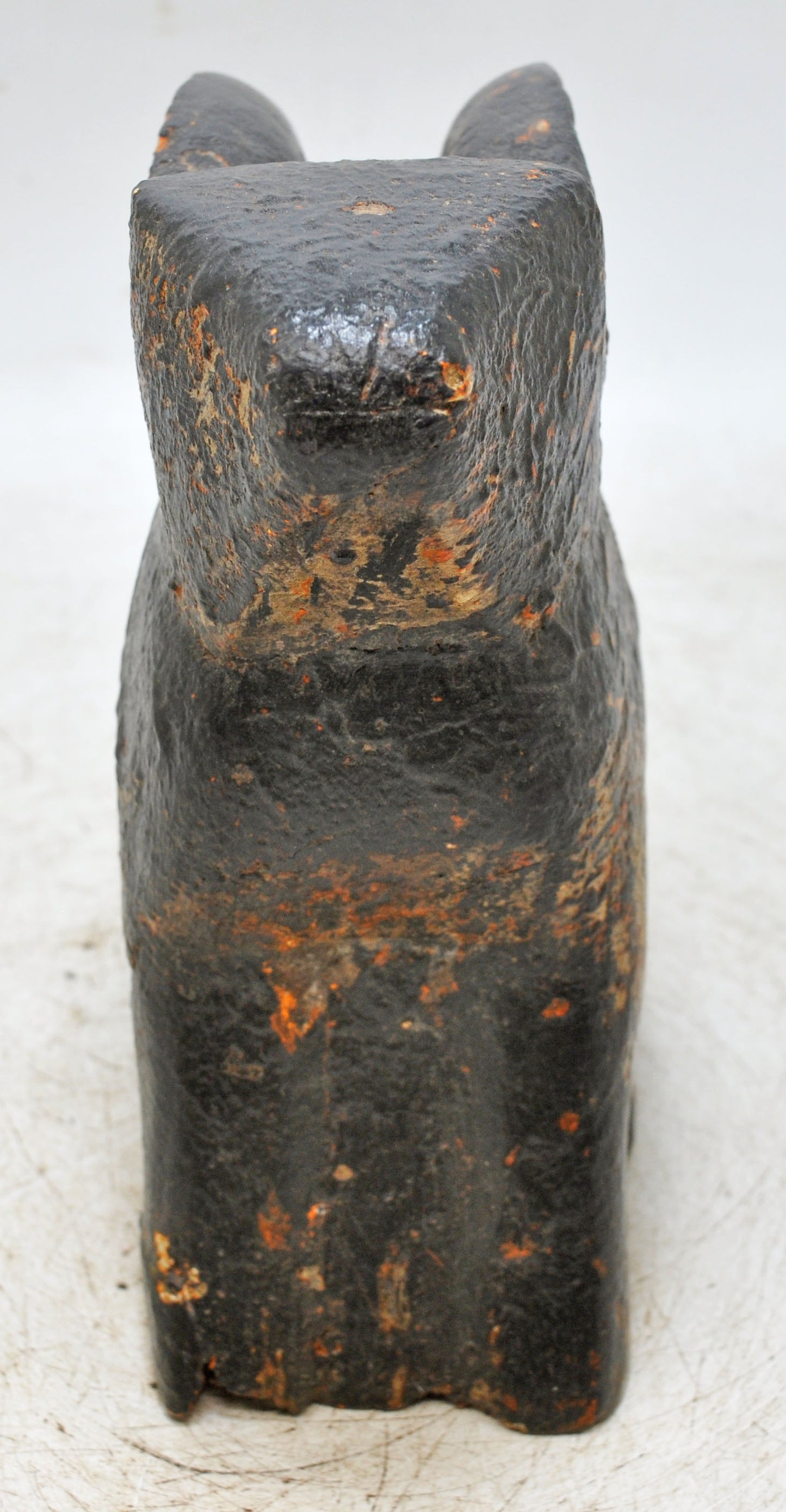 Hand Carved Wooden Rabbit Figurine Rustic Hand Painted