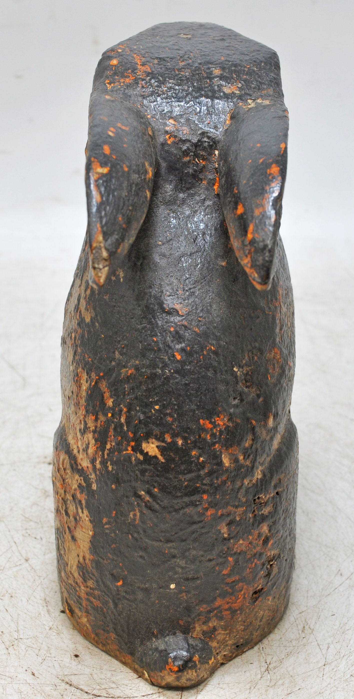 Hand Carved Wooden Rabbit Figurine Rustic Hand Painted