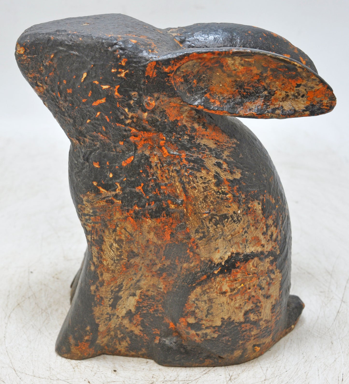 Hand Carved Wooden Rabbit Figurine Rustic Hand Painted