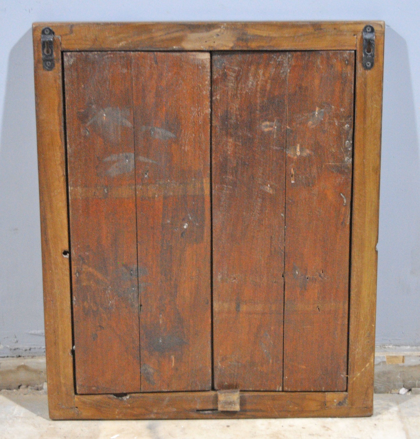 Antique Wooden Wall Décor Large Window Frame With 2 Panels Original Old Hand Crafted
