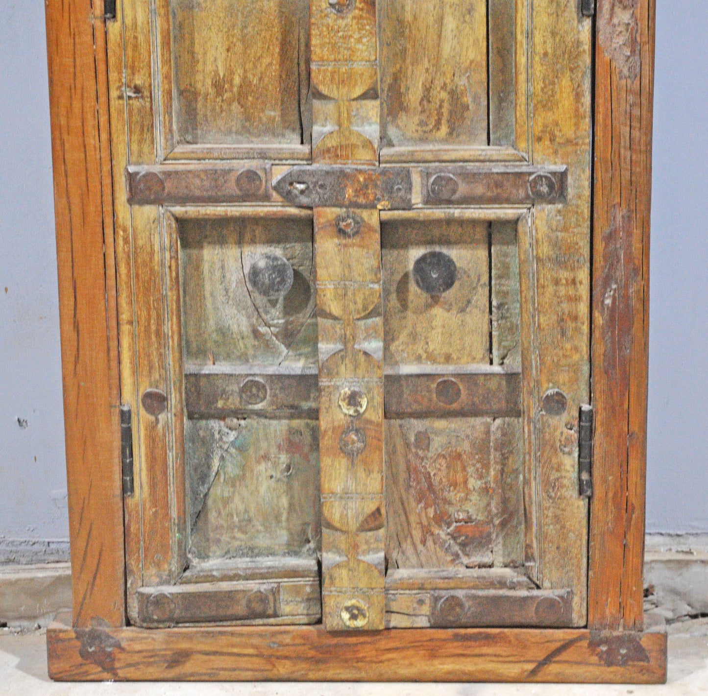 Antique Wooden Wall Décor Large Window Frame With 2 Panels Original Old Hand Crafted
