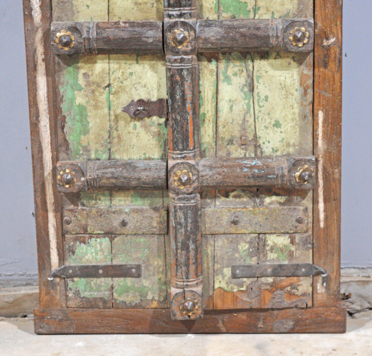 Antique Wooden Wall Décor Large Window Frame With 2 Panels Original Old Hand Crafted