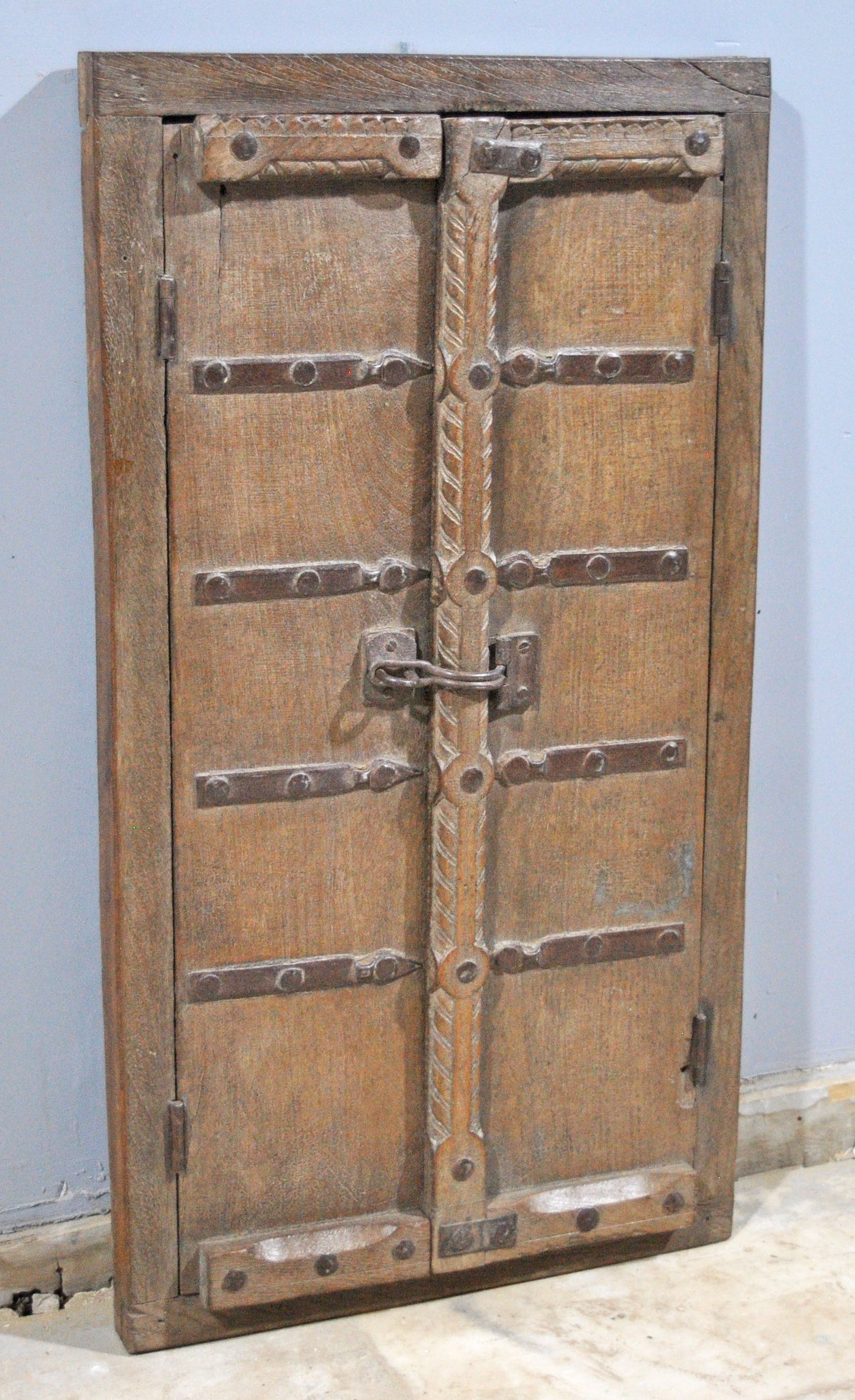 Antique Wooden Wall Décor Large Window Frame With 2 Panels Original Old Hand Crafted