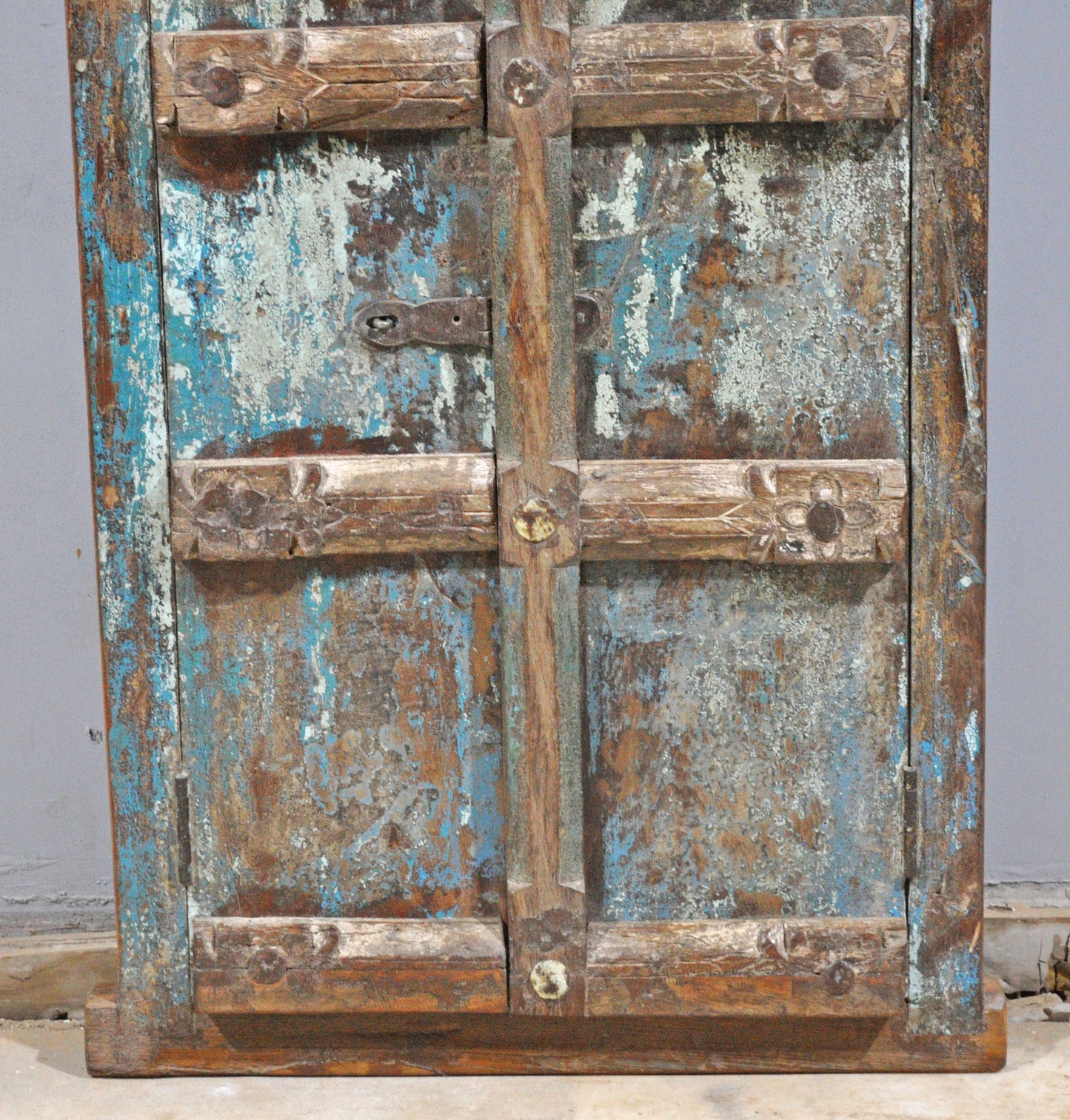 Antique Wooden Wall Décor Large Window Frame With 2 Panels Original Old Hand Crafted