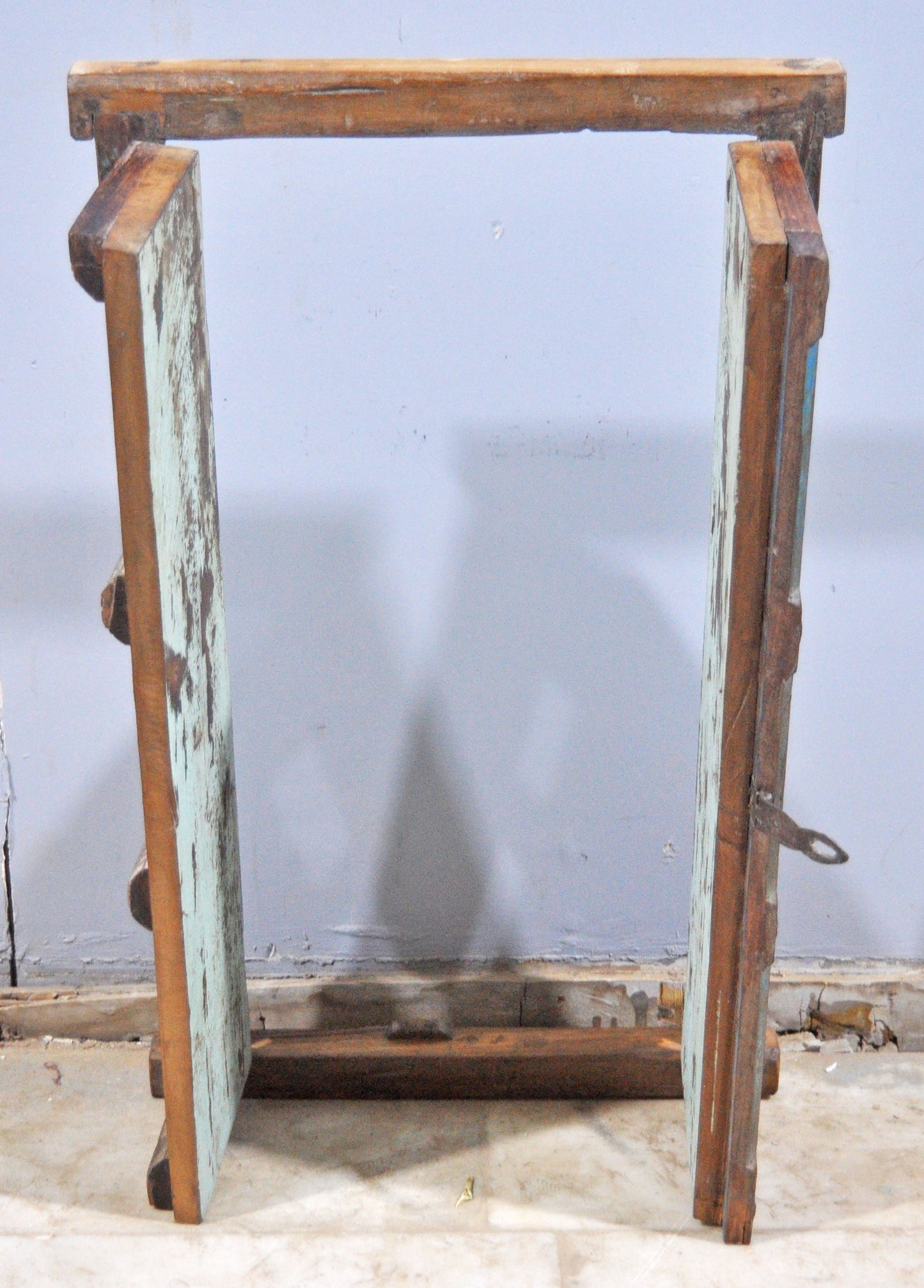 Antique Wooden Wall Décor Large Window Frame With 2 Panels Original Old Hand Crafted