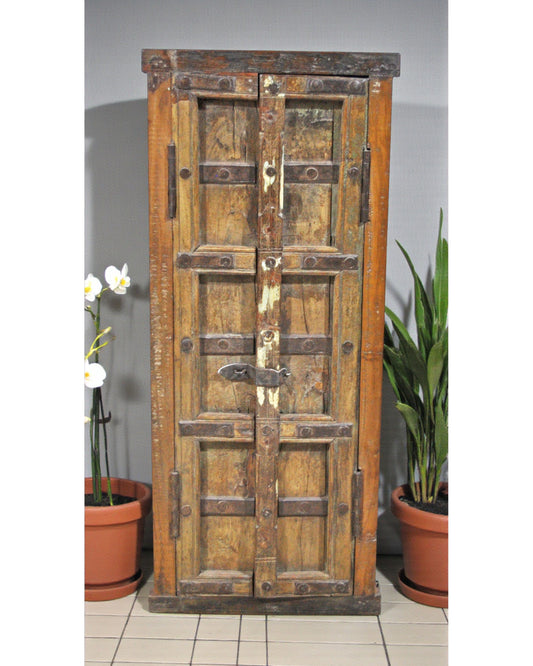 Antique Wooden Wall Décor Large Window Frame With 2 Panels Original Old Hand Crafted