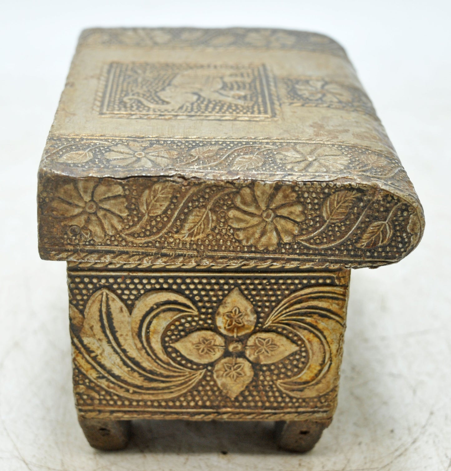 Vintage Wooden Jewelry Storage Box Original Old Hand Crafted Brass Fitted