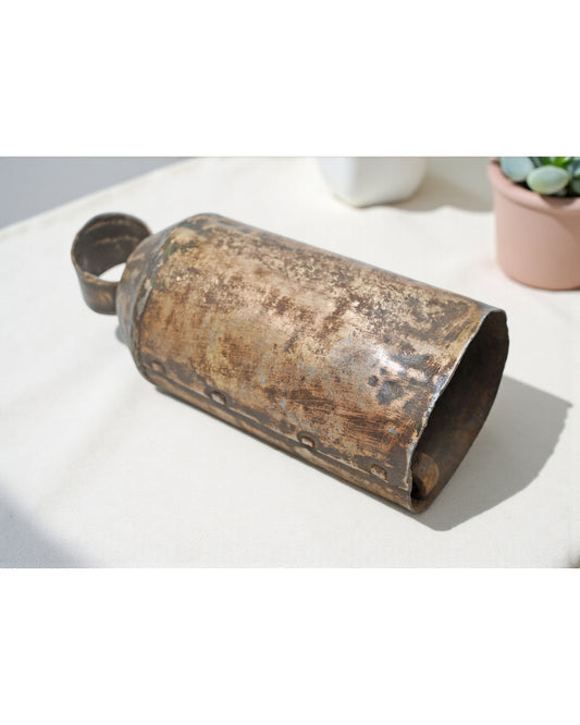 Antique Iron Animals Cow Hanging Bell Original Old Hand Crafted