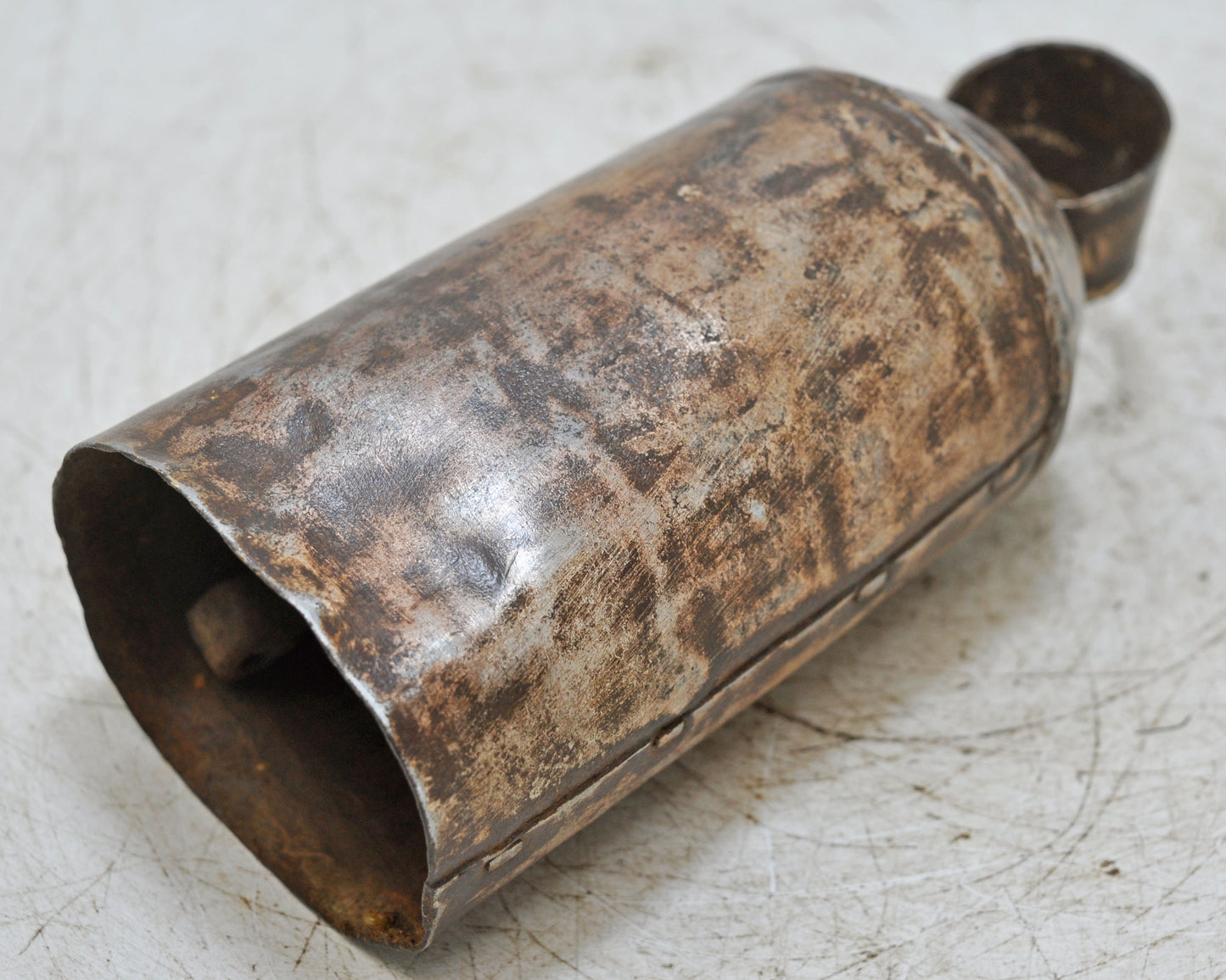 Antique Iron Animals Cow Hanging Bell Original Old Hand Crafted