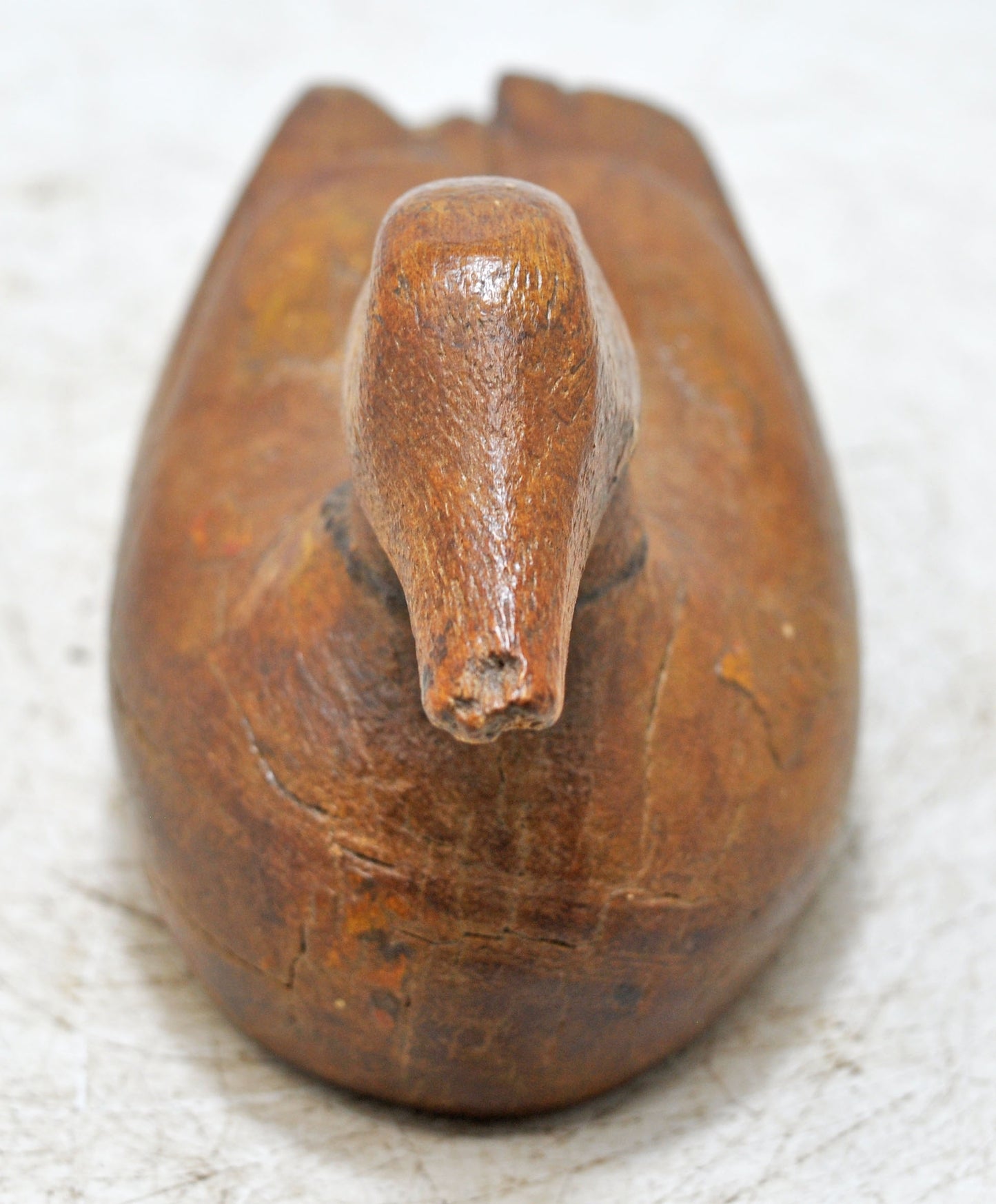 Vintage Wooden Duck Bird Figurine Original Old Hand Carved