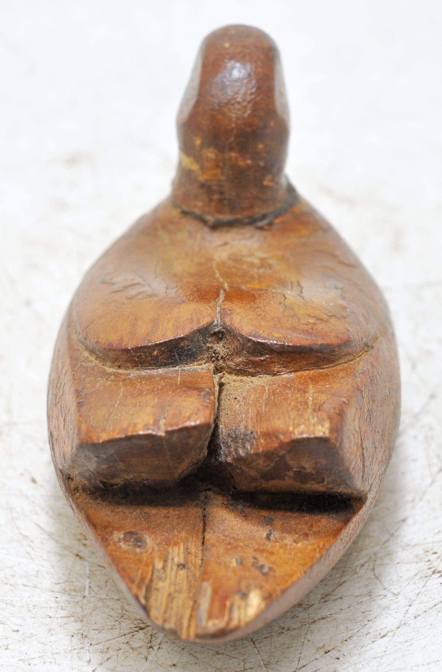 Vintage Wooden Duck Bird Figurine Original Old Hand Carved