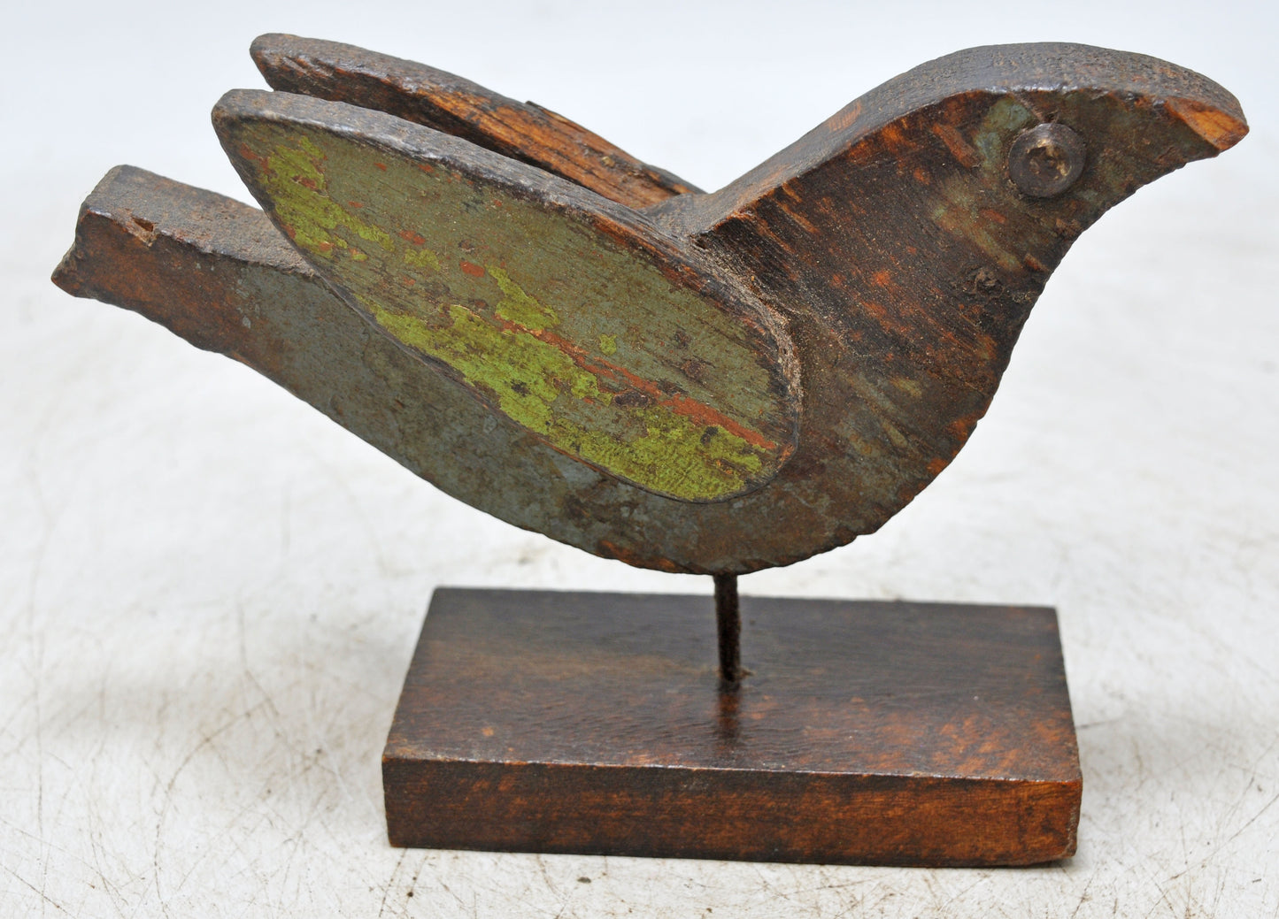 Vintage Wooden Small Bird Figurine Original Old Hand Crafted