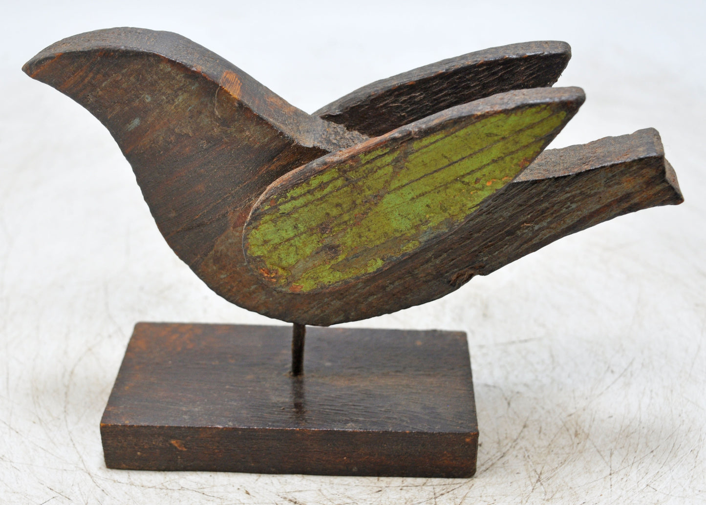 Vintage Wooden Small Bird Figurine Original Old Hand Crafted