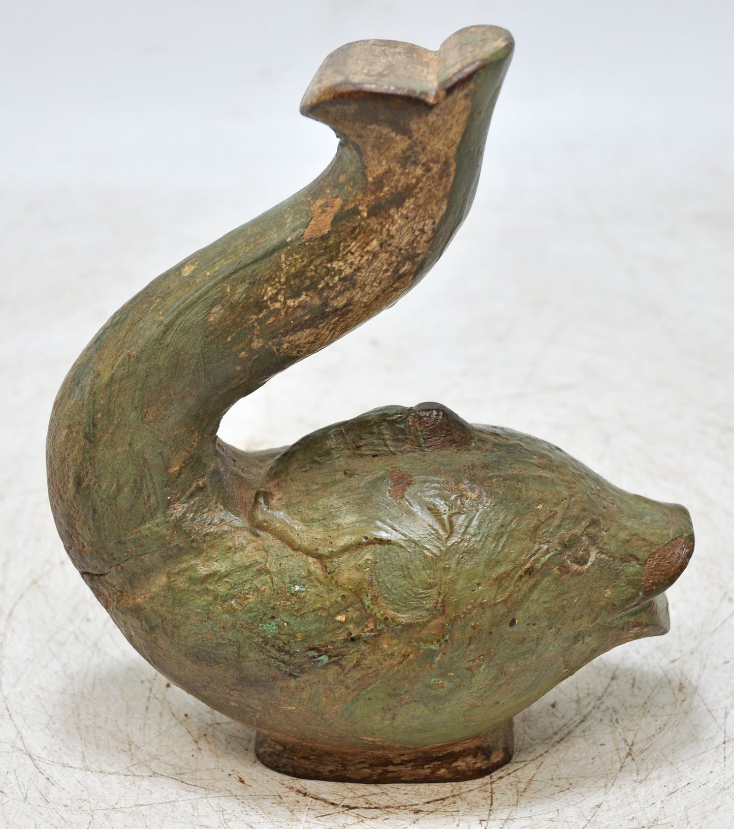 Vintage Wooden Fish Figurine Original Old Hand Carved Painted