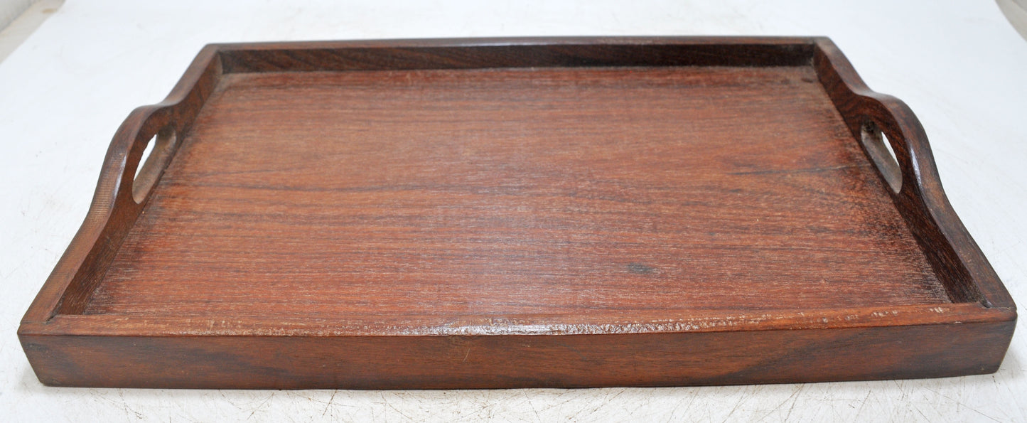 Vintage Wooden Large Serving Tray Original Old Hand Crafted
