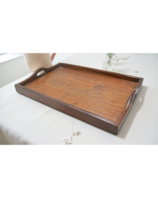 Vintage Wooden Large Serving Tray Original Old Hand Crafted