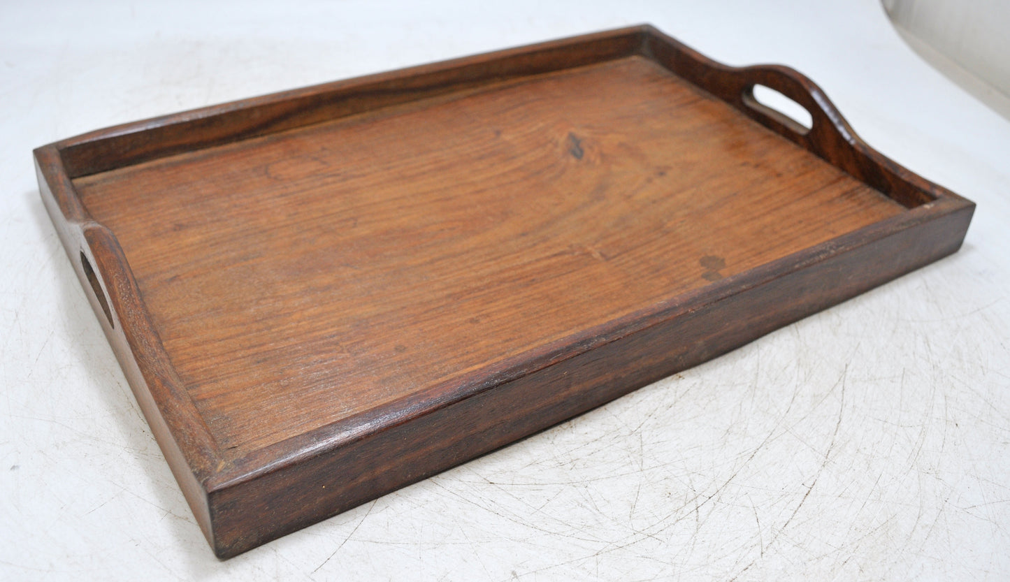 Vintage Wooden Large Serving Tray Original Old Hand Crafted