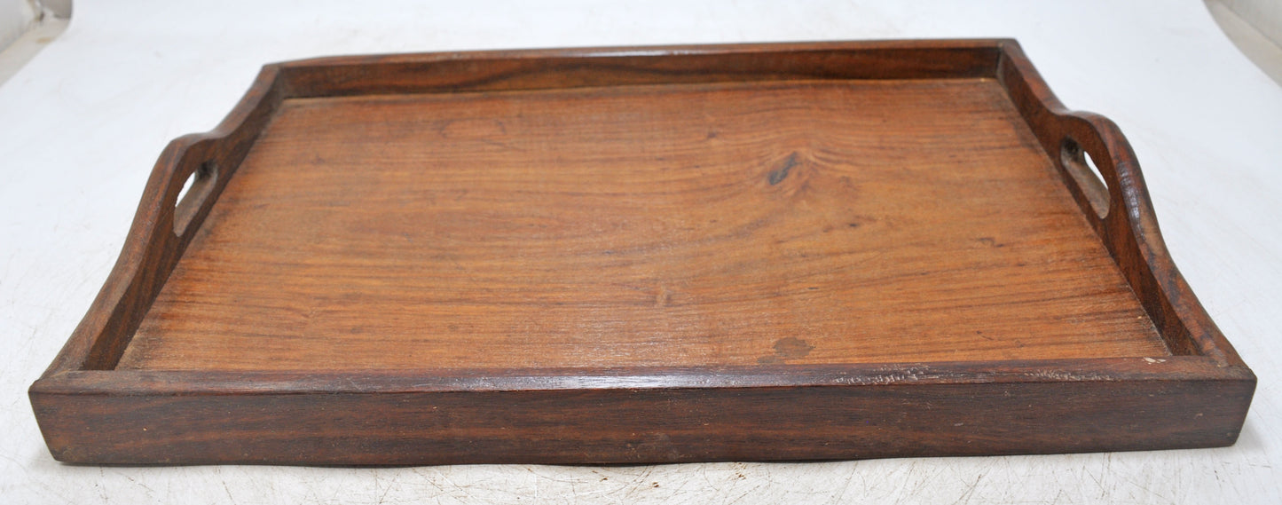Vintage Wooden Large Serving Tray Original Old Hand Crafted