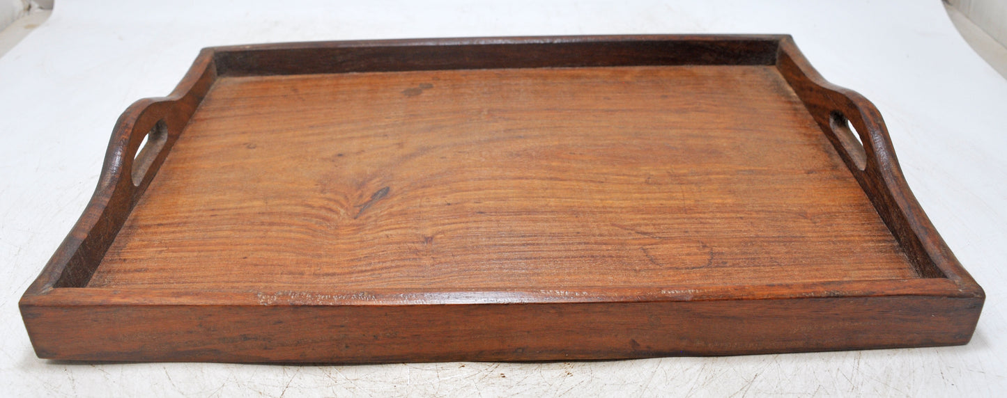 Vintage Wooden Large Serving Tray Original Old Hand Crafted