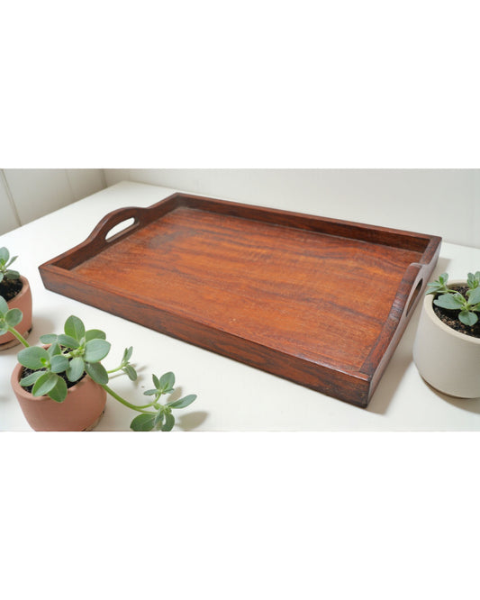 Vintage Wooden Large Serving Tray Original Old Hand Crafted