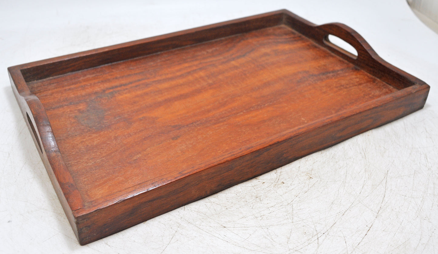 Vintage Wooden Large Serving Tray Original Old Hand Crafted