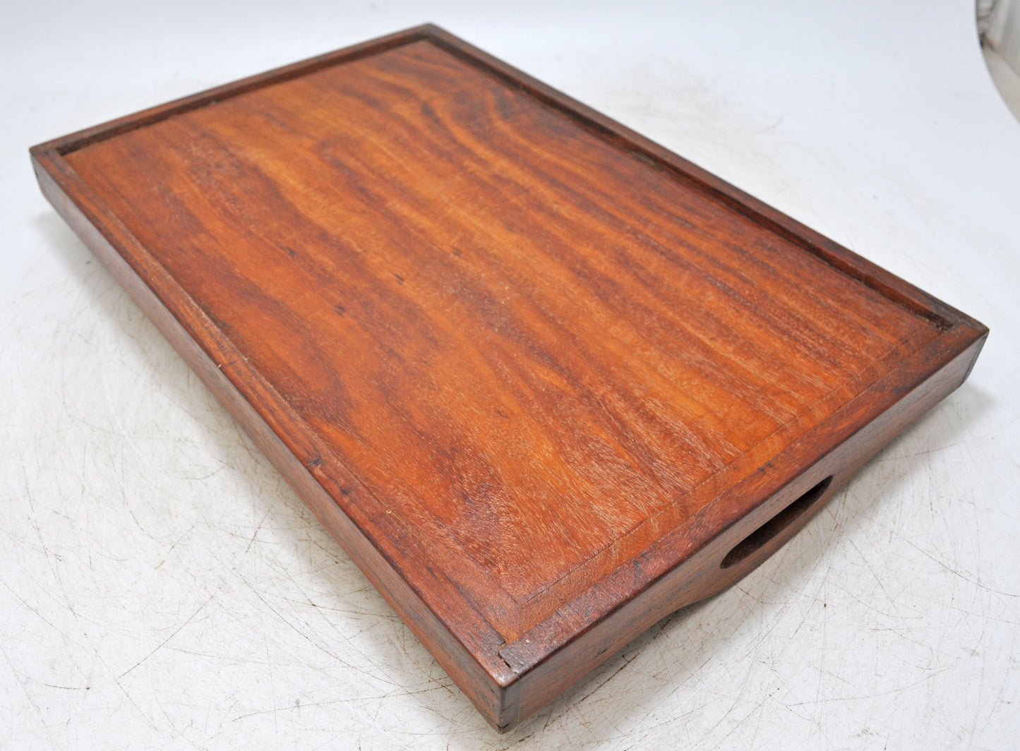 Vintage Wooden Large Serving Tray Original Old Hand Crafted