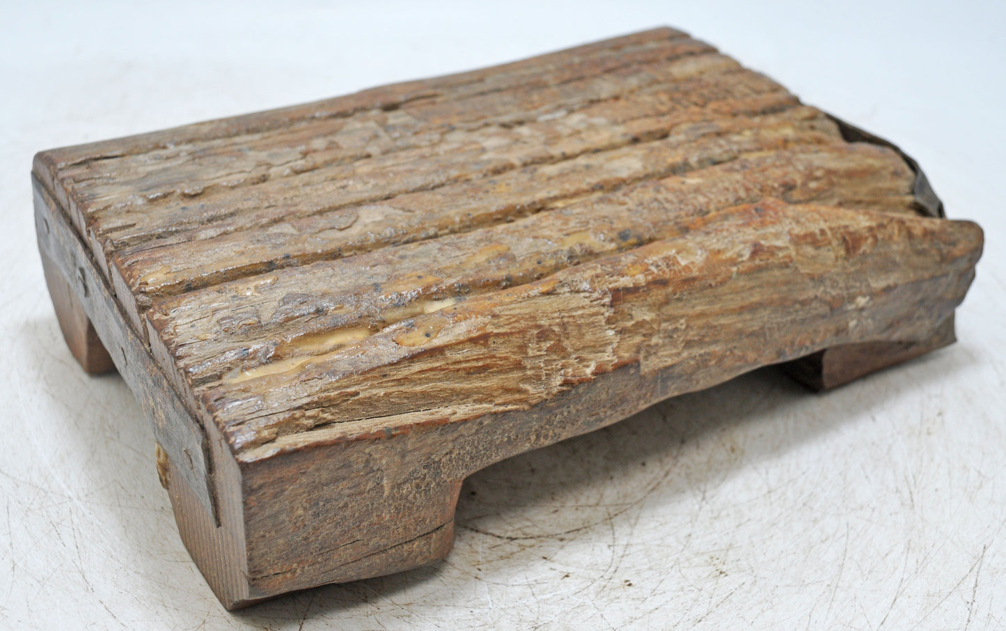 Antique Wooden Low Floor Sitting Bajot Stool Original Old Hand Carved