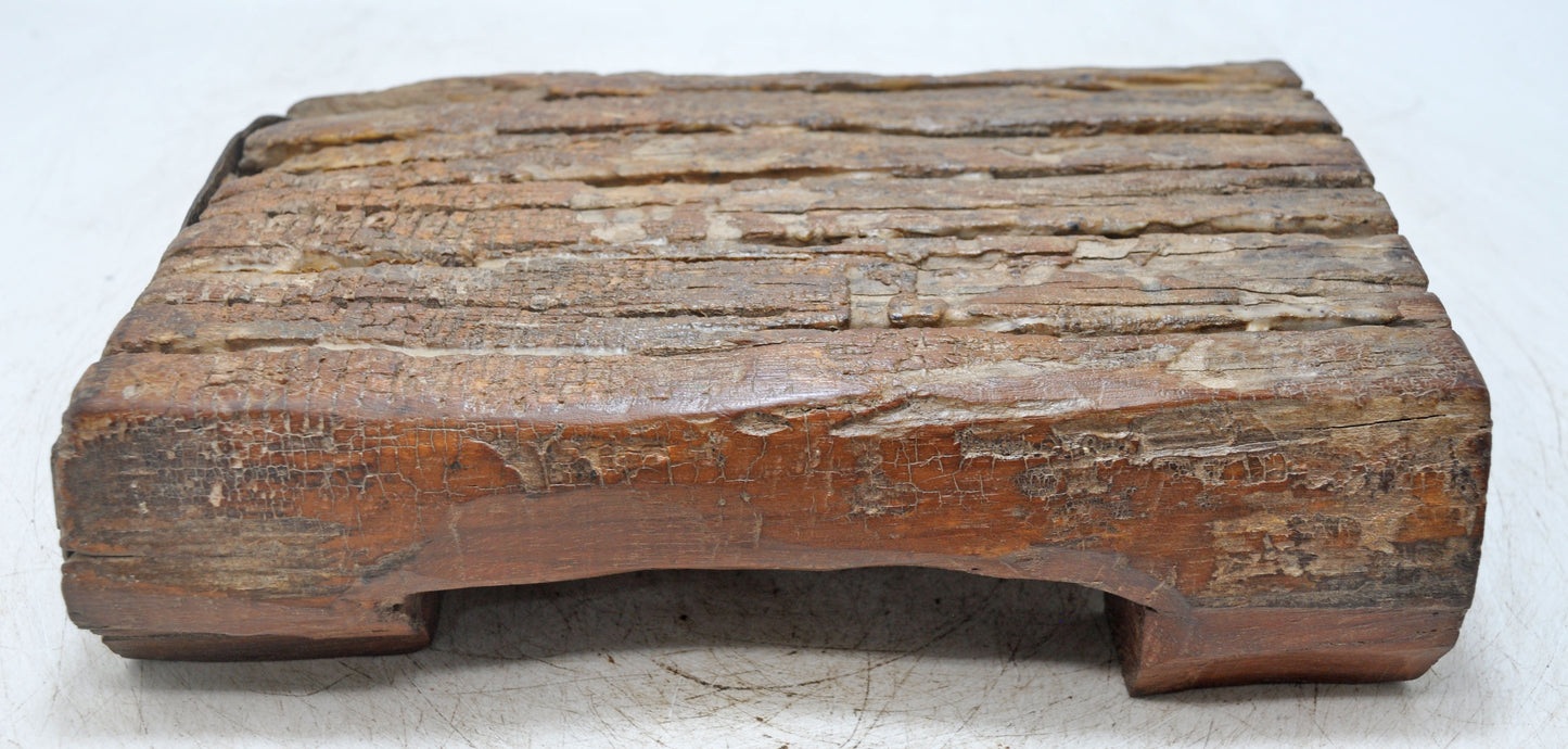 Antique Wooden Low Floor Sitting Bajot Stool Original Old Hand Carved