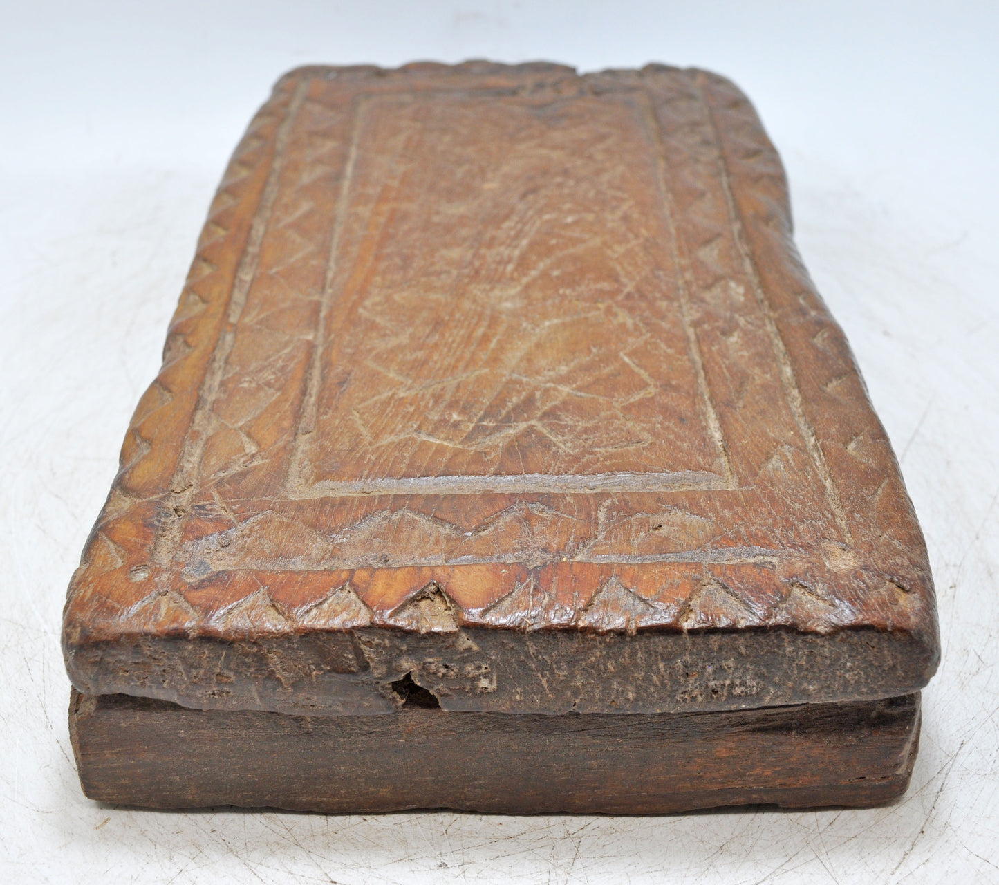 Antique Wooden Low Floor Sitting Bajot Stool Original Old Hand Carved