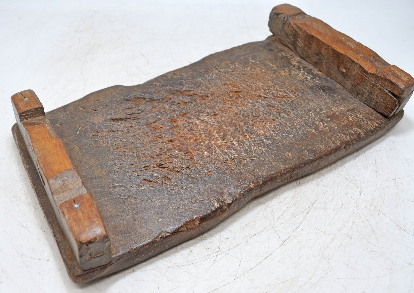 Antique Wooden Low Floor Sitting Bajot Stool Original Old Hand Carved