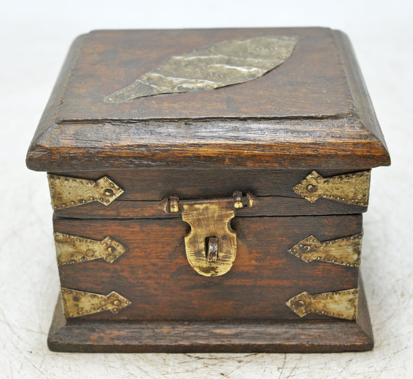 Vintage Wooden Small Square Storage Box Original Old Hand Crafted