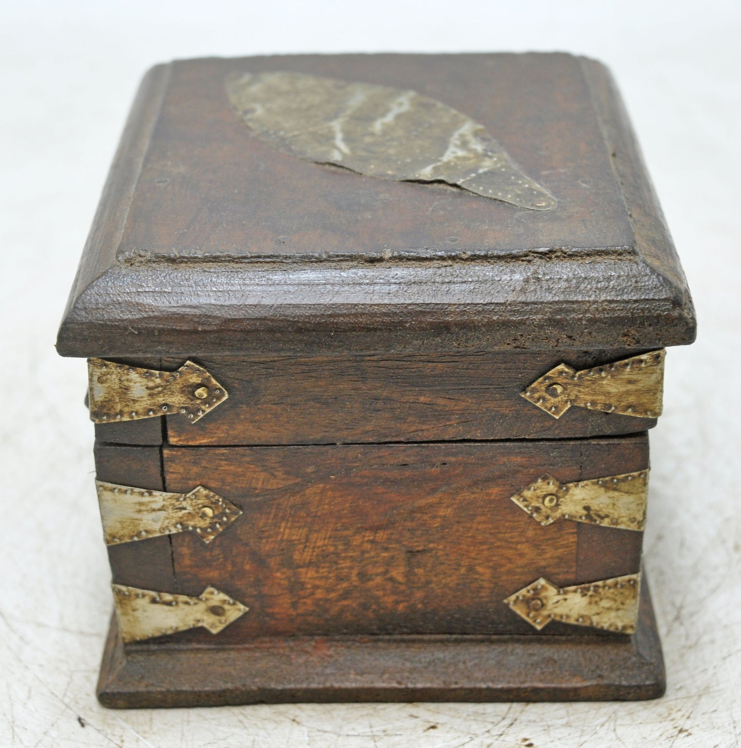 Vintage Wooden Small Square Storage Box Original Old Hand Crafted