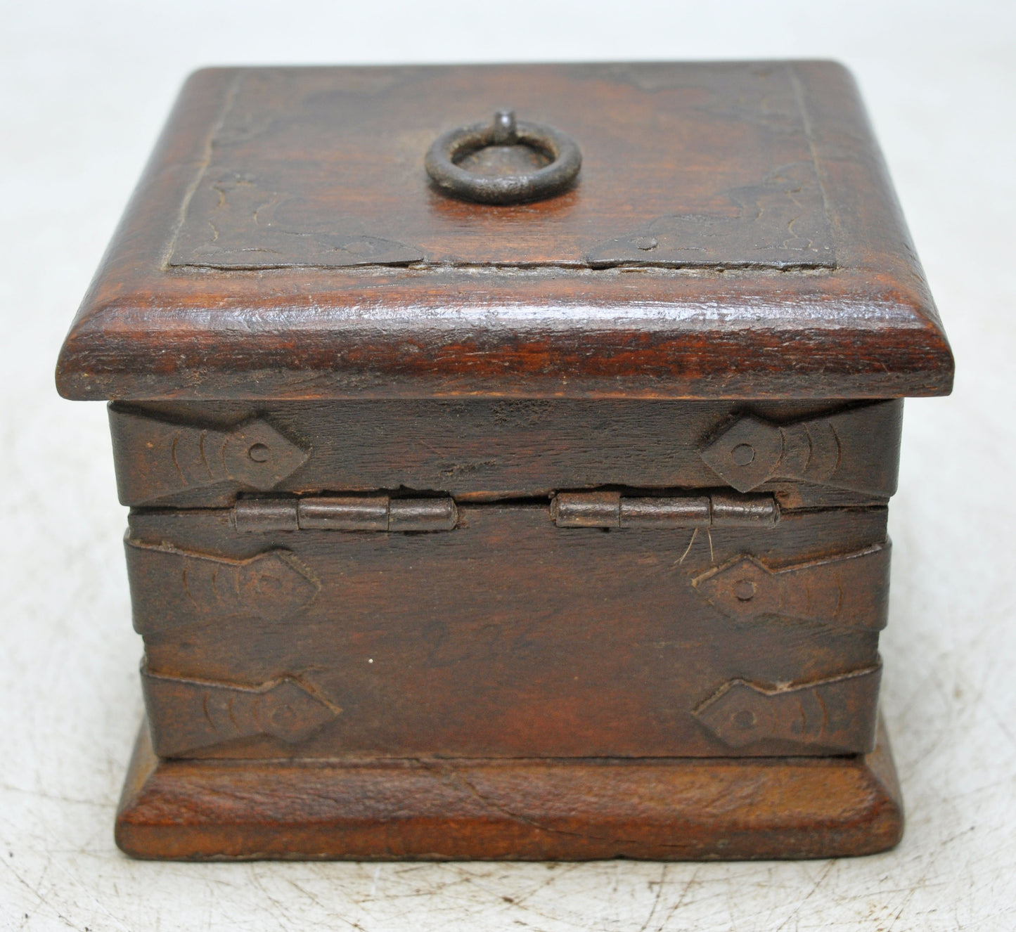 Vintage Wooden Small Square Storage Box Original Old Hand Crafted