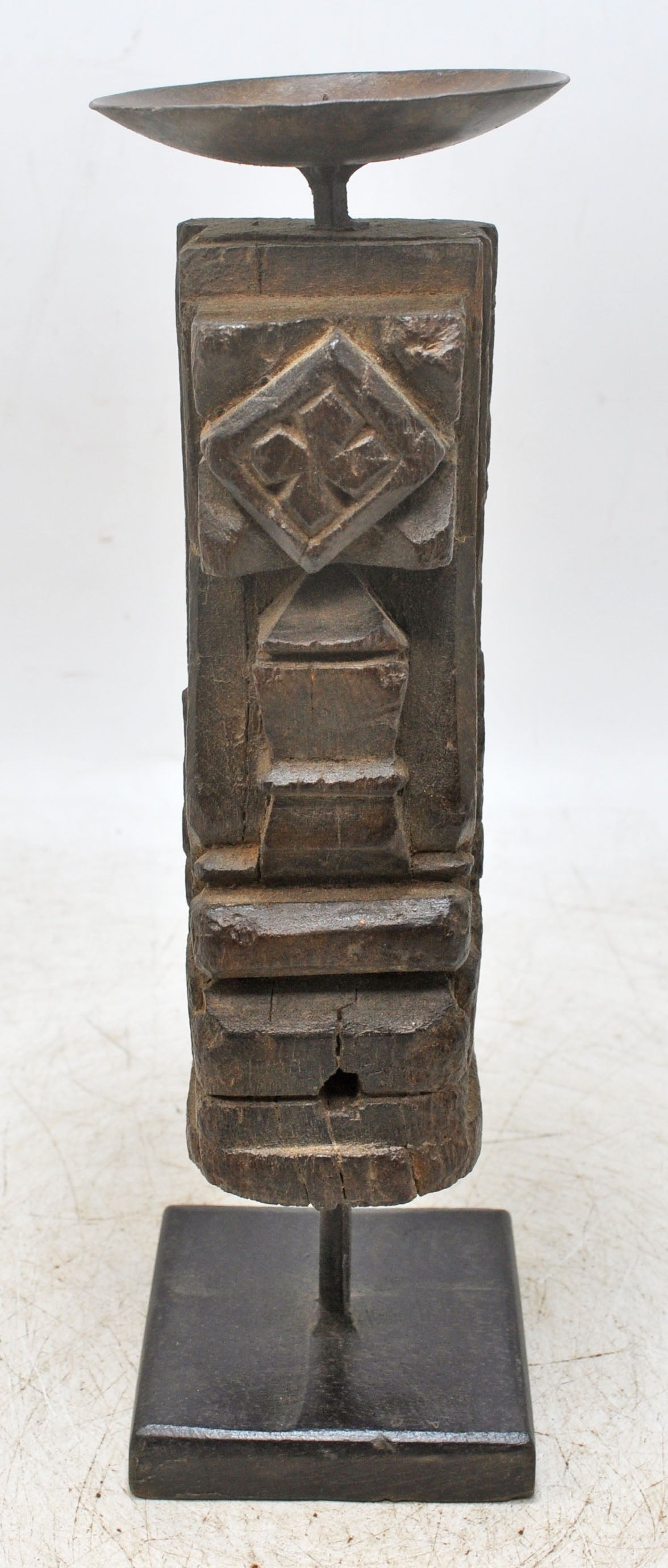 Antique Wooden Bracket Candle Holder Original Old Hand Carved