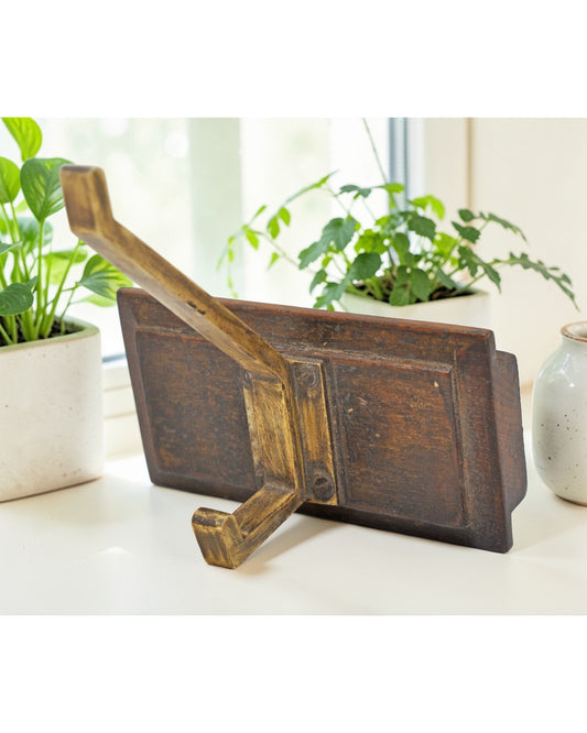 Antique Wooden Brass 1 Hook Hanger Original Old Hand Crafted