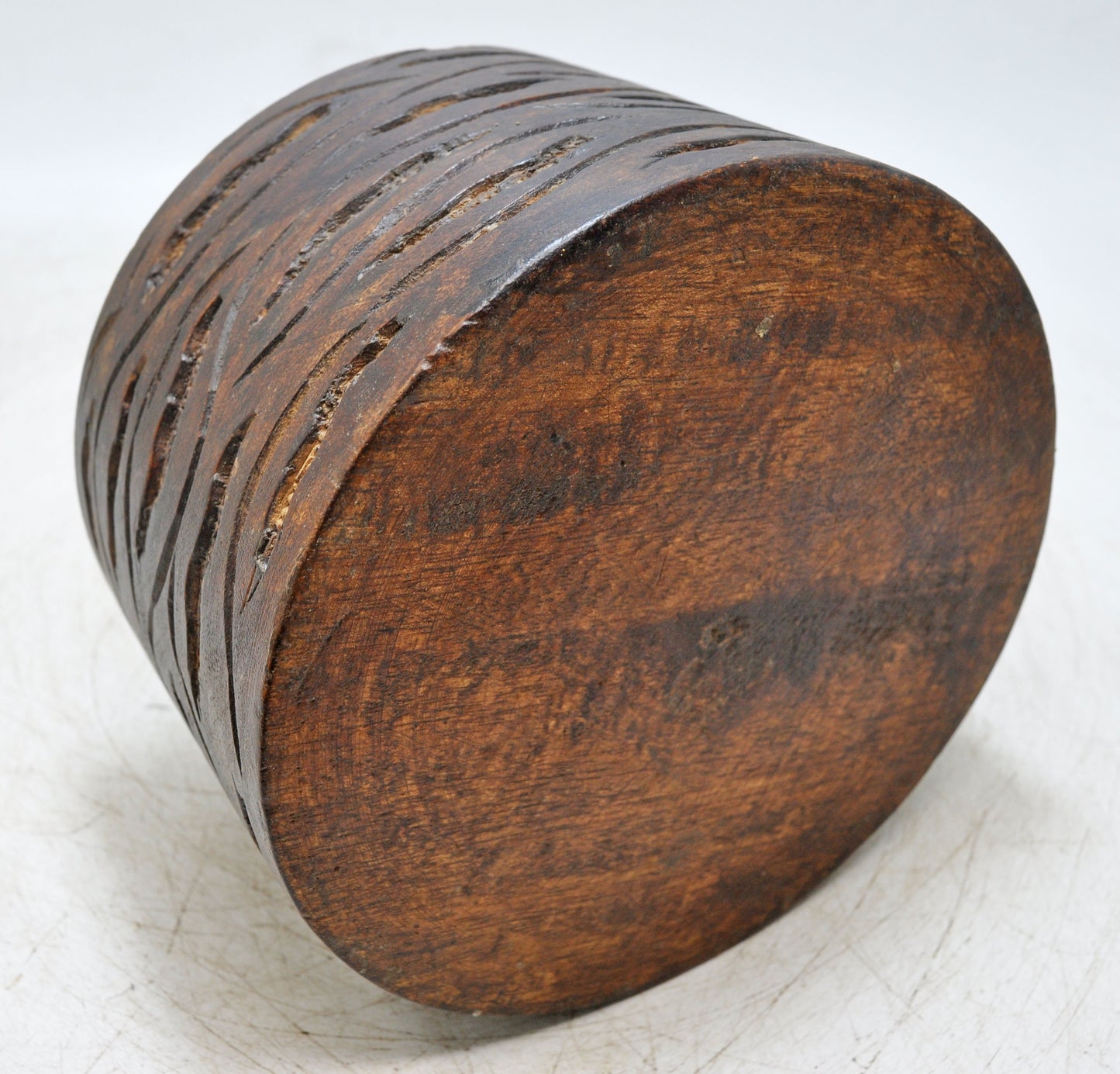 Vintage Wooden Small Planter Pot Original Old Hand Crafted Carved