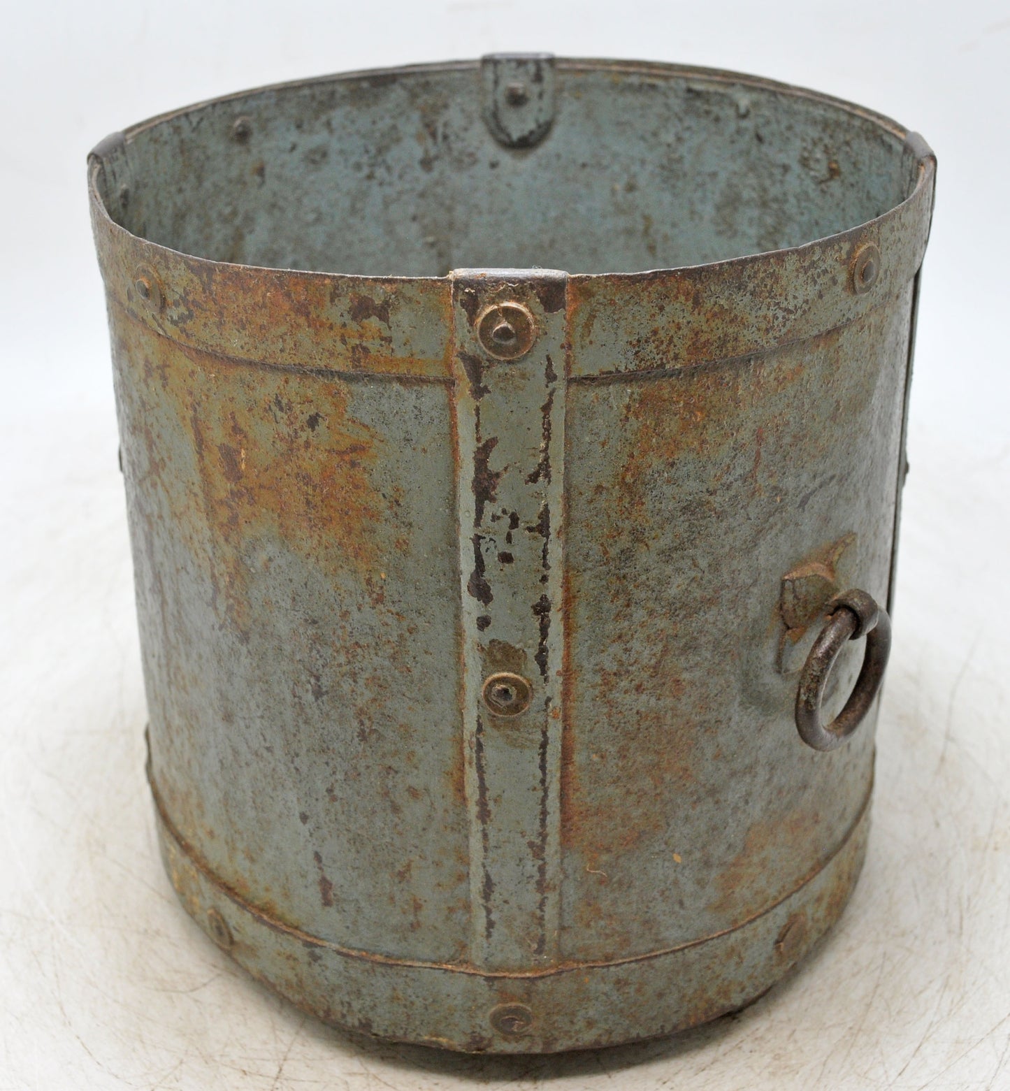 Vintage Iron Small Round Grain Measurement Paili Pot Original Old Hand Crafted