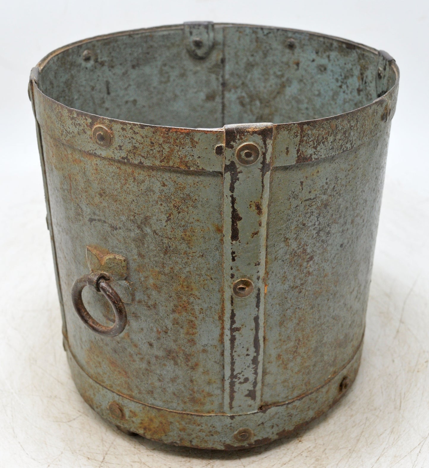 Vintage Iron Small Round Grain Measurement Paili Pot Original Old Hand Crafted