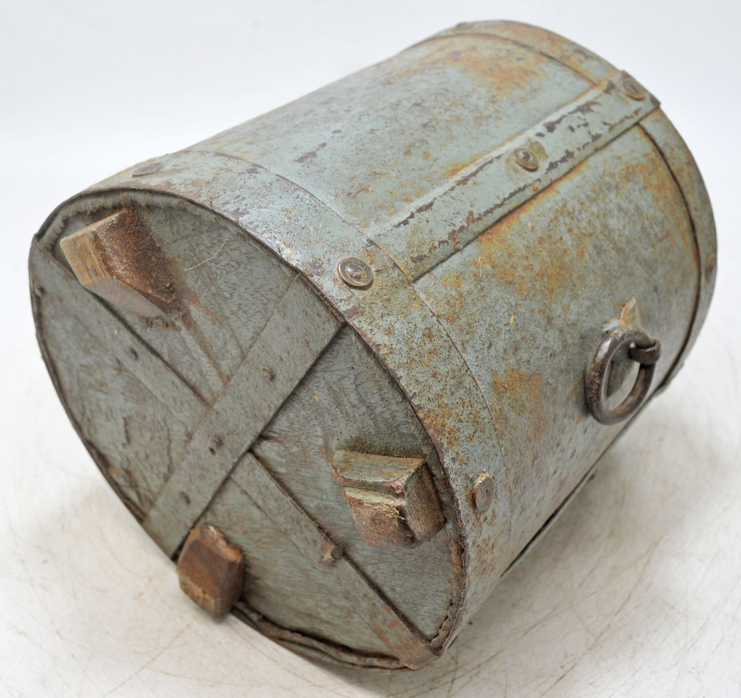 Vintage Iron Small Round Grain Measurement Paili Pot Original Old Hand Crafted