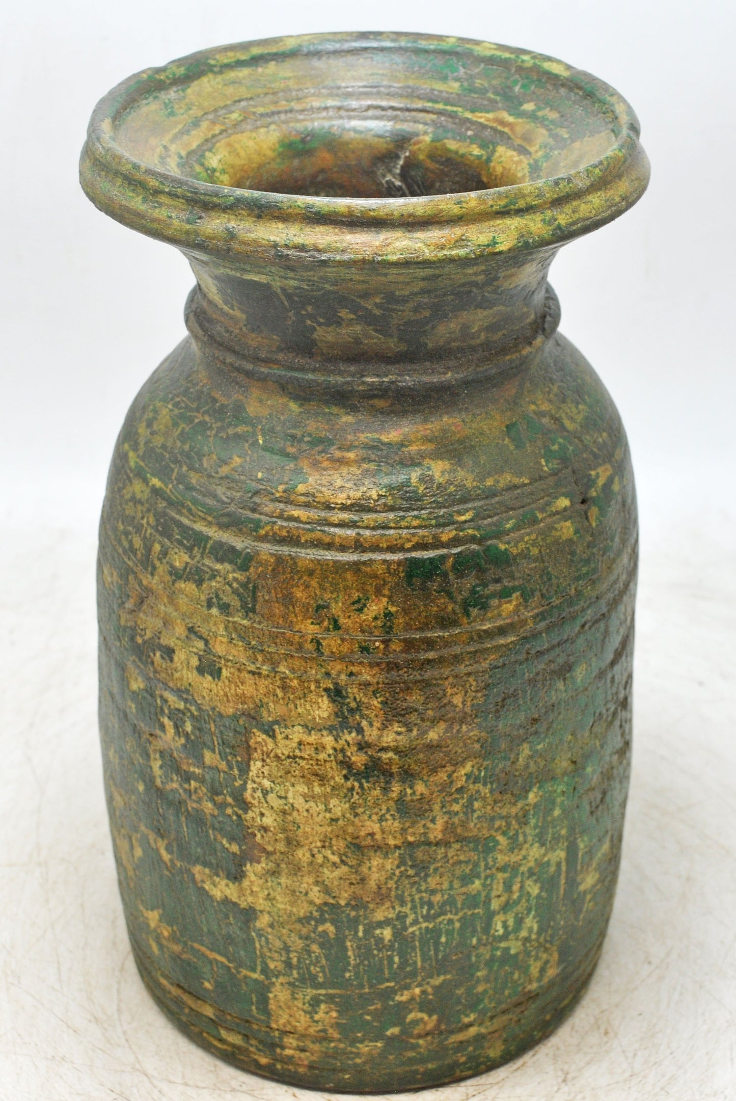 Antique Wooden Himalayan Water Matka Pot Original Old Hand Carved