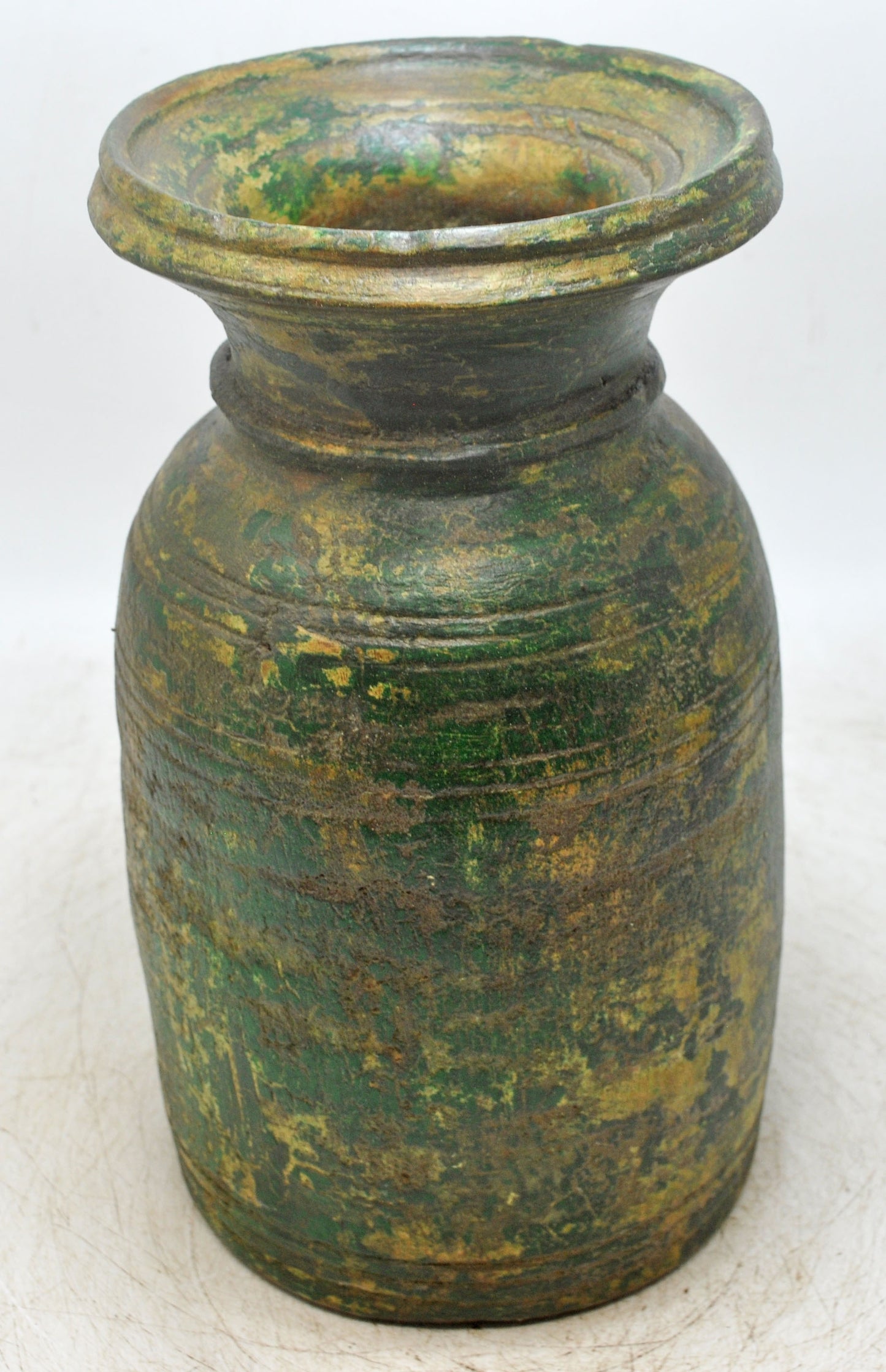 Antique Wooden Himalayan Water Matka Pot Original Old Hand Carved