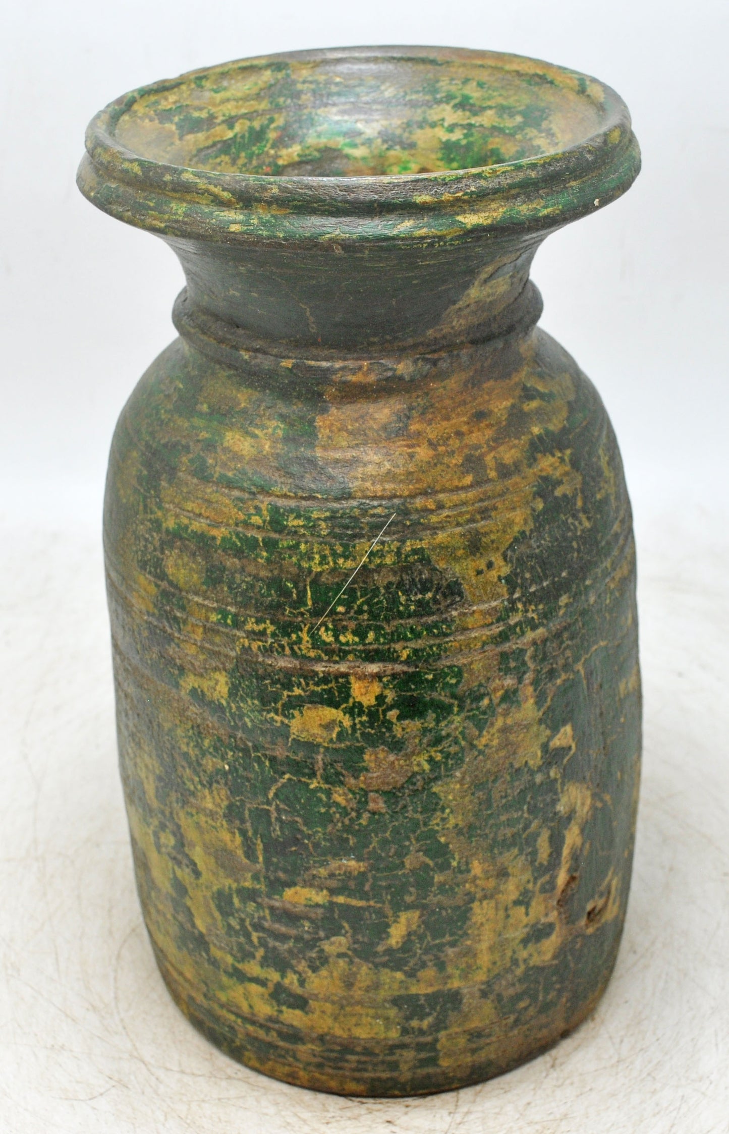 Antique Wooden Himalayan Water Matka Pot Original Old Hand Carved