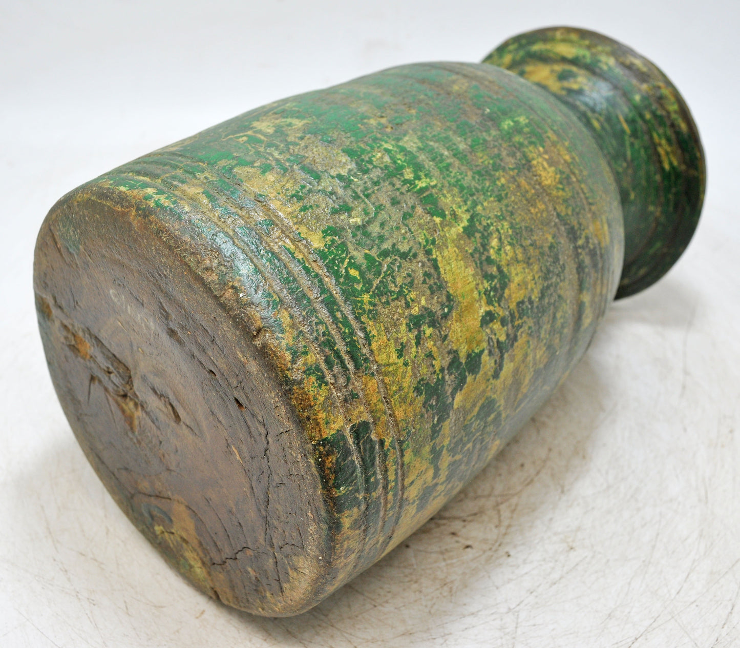 Antique Wooden Himalayan Water Matka Pot Original Old Hand Carved